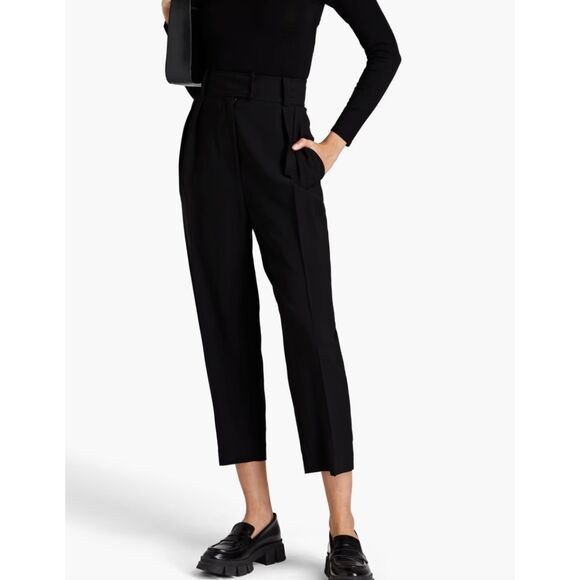 BA&SH Baphir Cropped Pleated Trouser Black Sz 0 - Picture 1 of 6